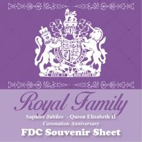 FDC_Souvenir Sheet - Sapphire Jubilee Queen Elizabeth II